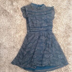 Blue Lace Mid-Length Dresss